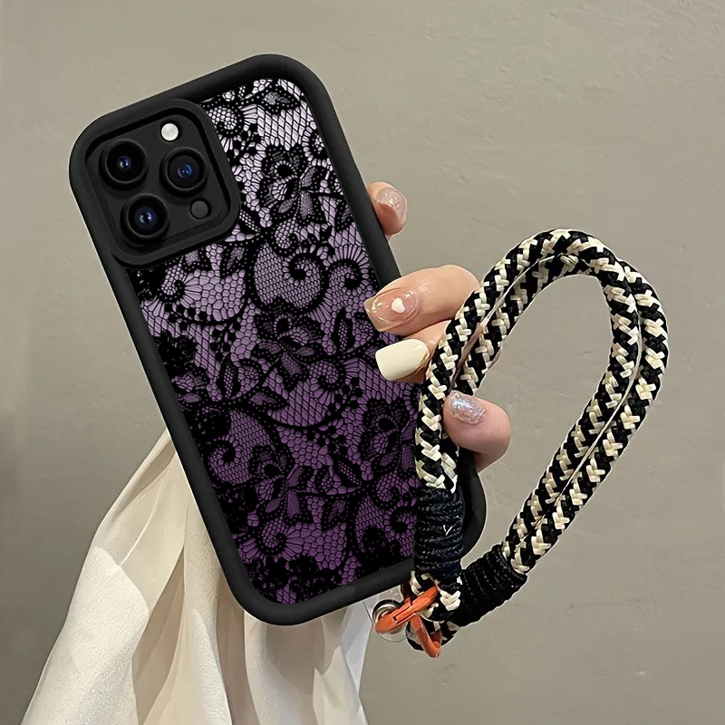 Samsung Galaxy Strap - 블랙 퍼플 레이스 핸드 스트랩 폰