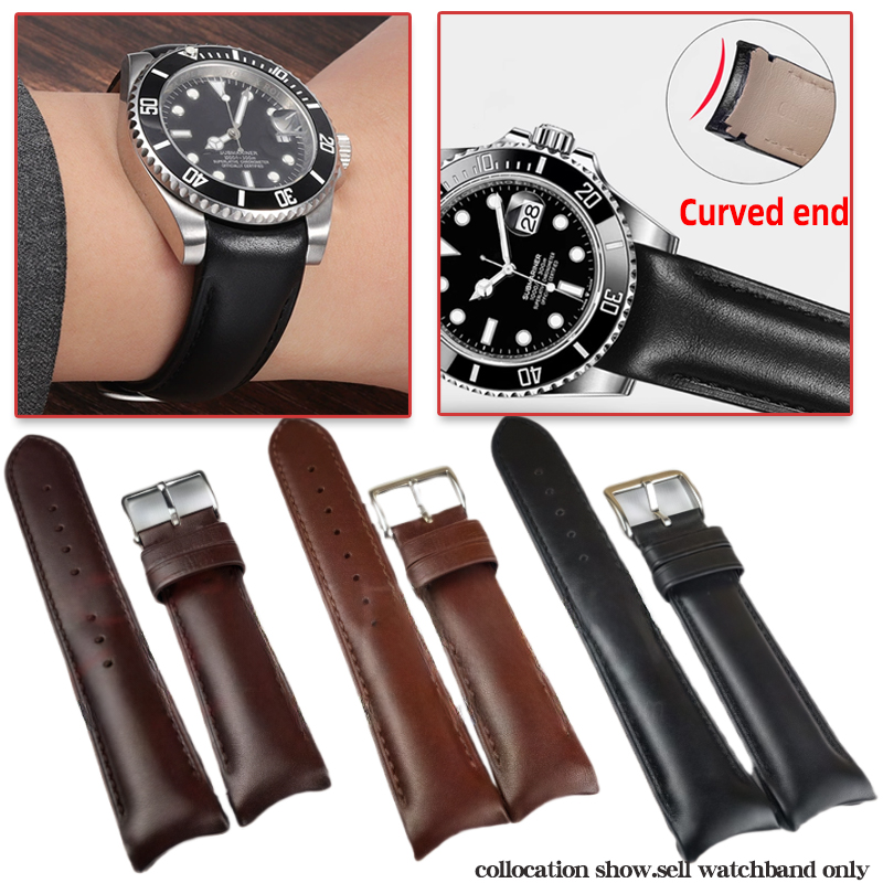 Citizen Watch Tsuyosa - 20mm 모든 브랜드용 곡선형 아크 가죽