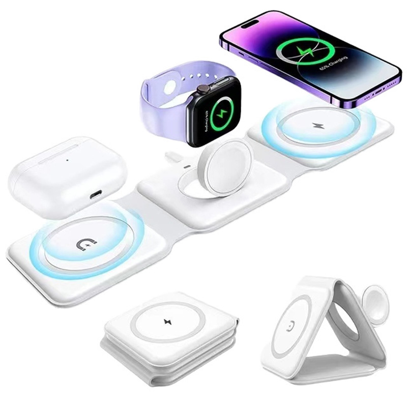 Smartwatch Phone Watches - 3-in-1 마그네틱 폴딩 무선 충전기, 15W