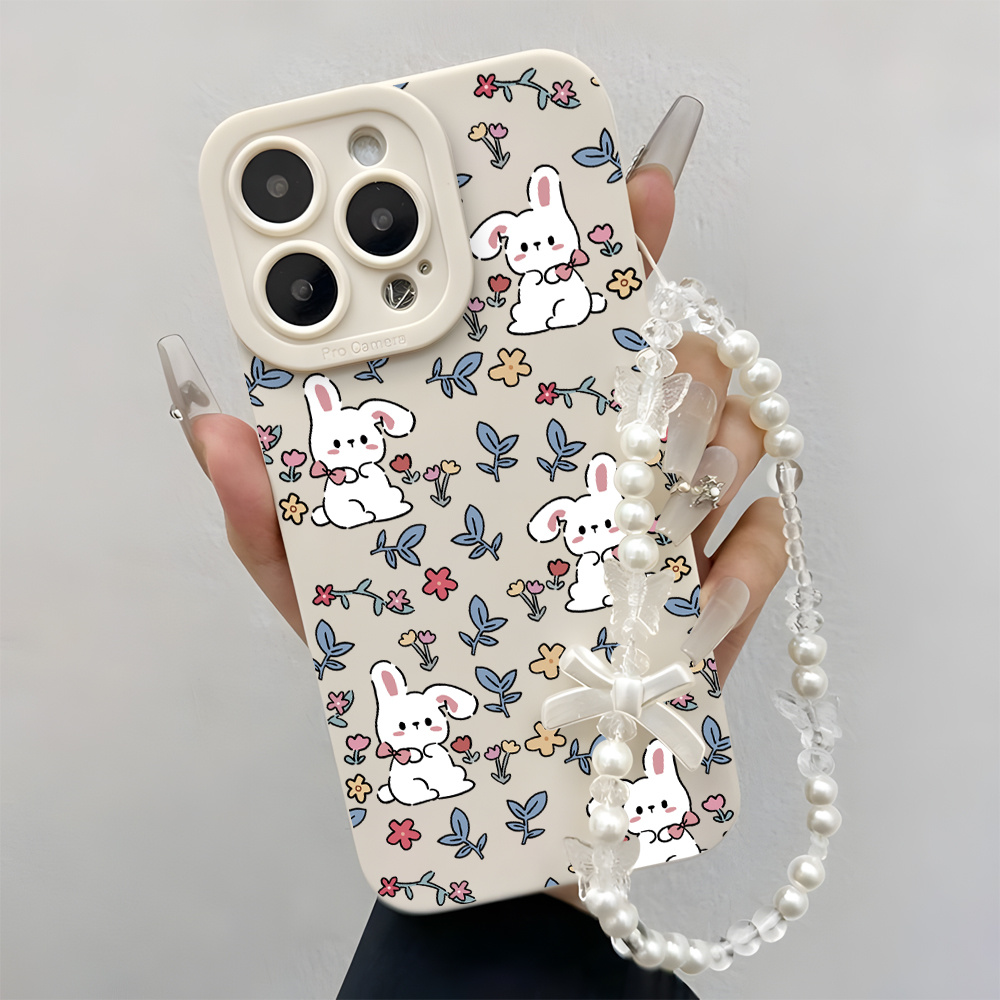 Samsung Galaxy Strap - 토끼 꽃무늬 한국 스타일 손목 스트랩