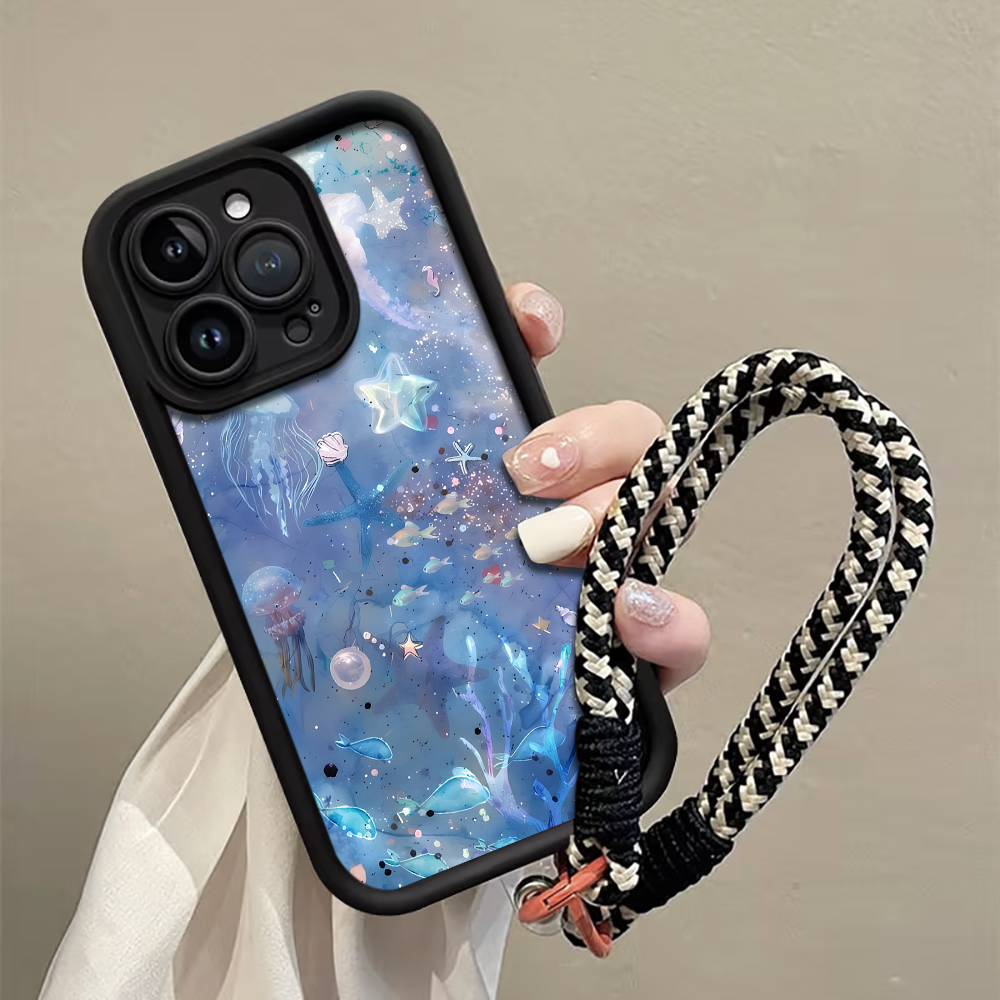 블루 퍼플 해파리 스트랩 로프 폰 케이스 삼성 갤럭시  - Samsung Galaxy Strap 리뷰 및 가격