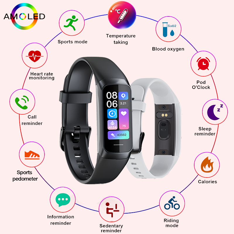LIGE 1.1인치 아몰레드 심박수 모니터 스마트 팔찌 - Smartwatch Health Watches For Women 리뷰 및 가격