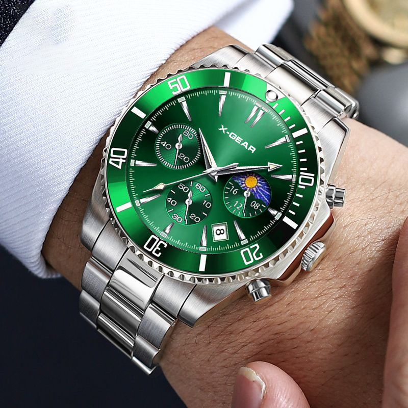 X-GEAR 패션 캘린더 남성용 쿼츠 시계 고급 블랙  - Smartwatch Luxury Watches For Men 리뷰 및 가격