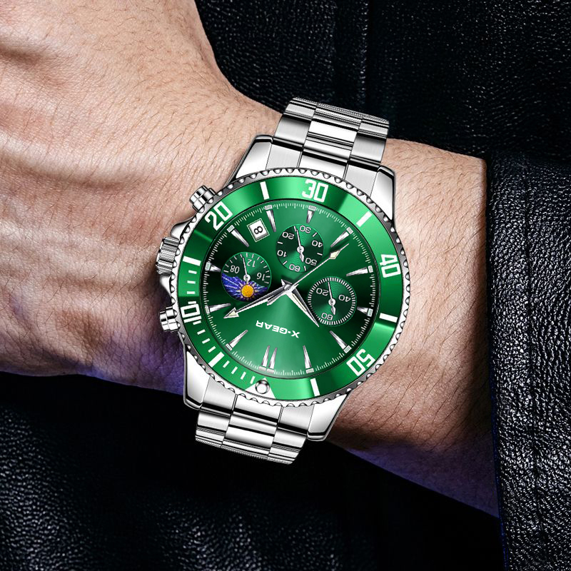 X-GEAR 패션 캘린더 남성용 쿼츠 시계 고급 블랙  - Smartwatch Luxury Watches For Men 리뷰 및 가격