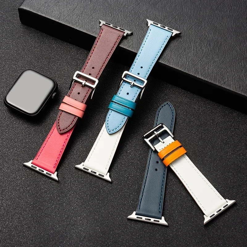 Apple Watch 스트랩용 가죽 시계 밴드 46mm - Smartwatch Apple Watches For Men 리뷰 및 가격