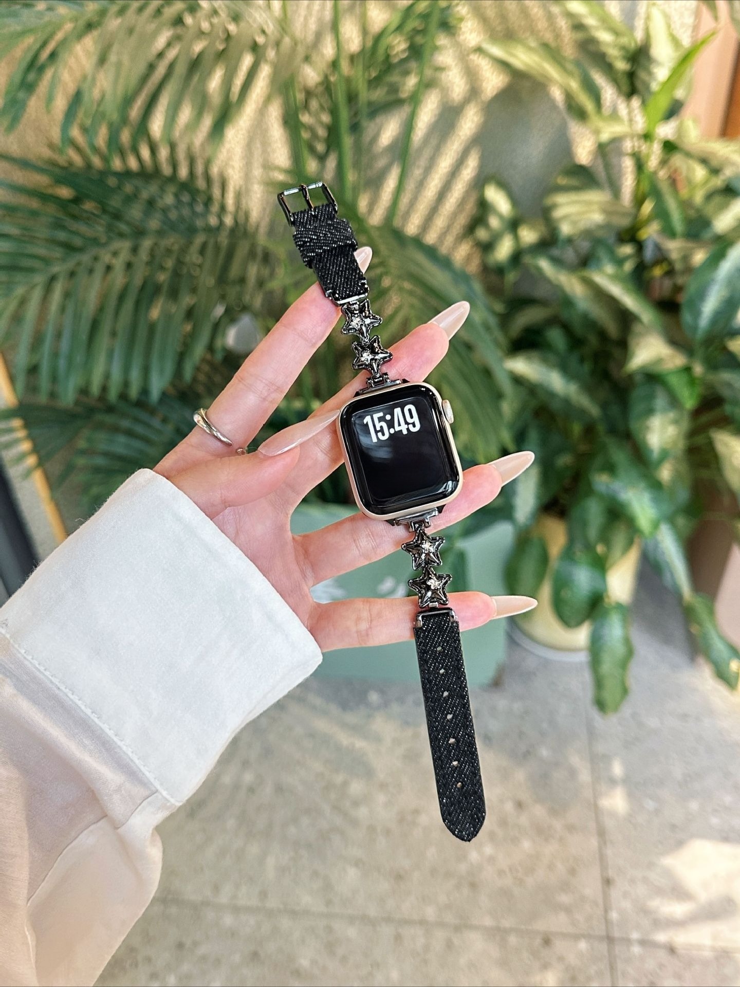 블링 스타 크리스탈 데님 팔찌 스트랩 삼성 워치 765 - Smartwatch Stylish Watches For Women 리뷰 및 가격