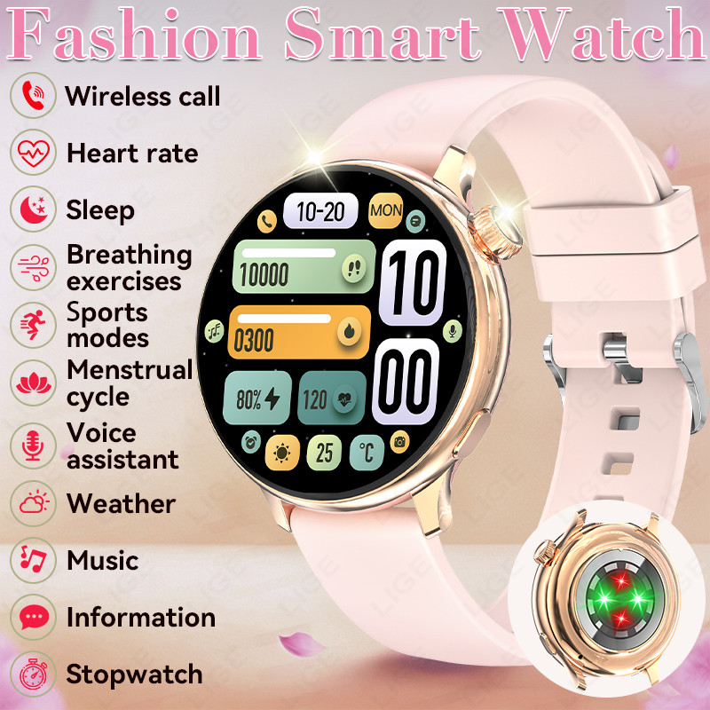 LIGE 스타일리쉬 라운드 여성 스마트워치 블루투스 통 - Smartwatch Stylish Watches For Women 리뷰 및 가격